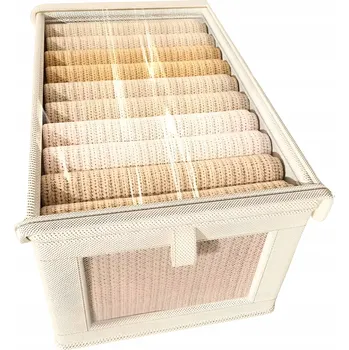 Úložný box Úložný box do skříně Zzato Zorganizowany Dom béžový s víkem 40x25x20 cm