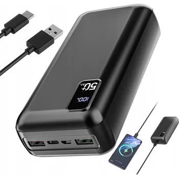 Powerbanka PŘENOSNÁ POWERBANKA RYCHLÉ NABÍJENÍ 22.5W 50000MAH USB-C USB-A ČERNÁ