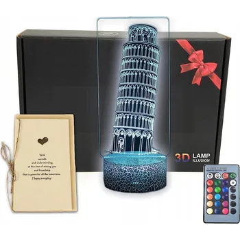Lampička 3D Šikmá věž v Pise LED Noční lampa