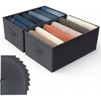 Organizér oblečení Organizér do šuplíku na spodní prádlo Skládací Látkový Šedý 2ks