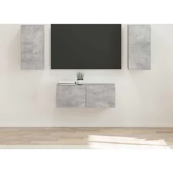 Obývací stěna vidaXL Sestava TV skříněk 6 pcs Betonově šedá kompozitní dřevo [3409063]