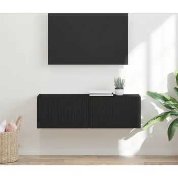 Obývací stěna vidaXL TV wall cabinet Černá 98 x 31 x 29,5 cm kompozitní dřevo [892231]