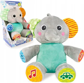 plyšák VZDĚLÁVACÍ PLYŠOVÁ HRAČKA SLŮNĚ INTERAKTIVNÍ UČÍ VYPRÁVÍ ZPÍVÁ v polštině