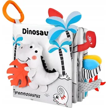 Senzorická Knížka Dinosaurus pro miminka 0+ Montessori s kousátkem