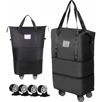 VELKÁ CESTOVNÍ TAŠKA ROZŠÍŘITELNÁ 4x KOLEČKA KUFR zavazadlo 26-54L