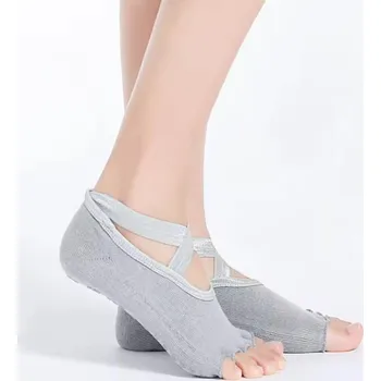 Dámské ponožky Ponožky na jógu bez prstů bílé protiskluzové goJump tanec pilates