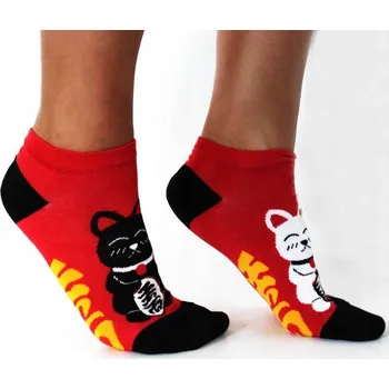 Dámské ponožky Krátké bambusové Ponožky - Veselé kočky (36-40)