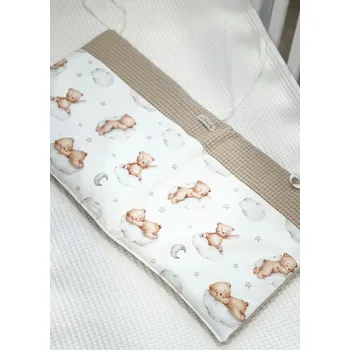 Kapsář na dětskou postýlku - béžový se spícími medvídky