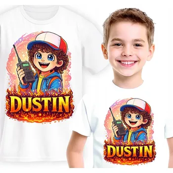 Dětská móda DĚTSKÉ BÍLÉ TRIČKO STRANGER THINGS DUSTIN VELIKOST S 128CM