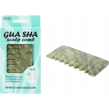 Masáž Jadeitový hřeben Gua Sha pro masáž pokožky hlavy, 16 x 8 cm