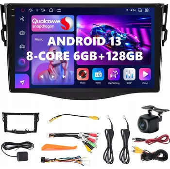Mobilní telefon ANDROID 13 RÁDIO PRO TOYOTU RAV4 2006-2012 s CARPLAY, LTE SIM, AUTO GPS, 6GB/128GB