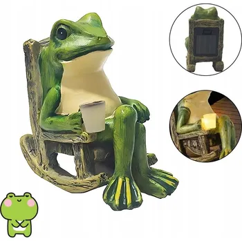 Venkovní osvětlení SOLÁRNÍ ZAHRADNÍ LAMPA FIGURKA ŽÁBY VODĚODOLNÁ AUTOMATICKÉ SVĚTLO