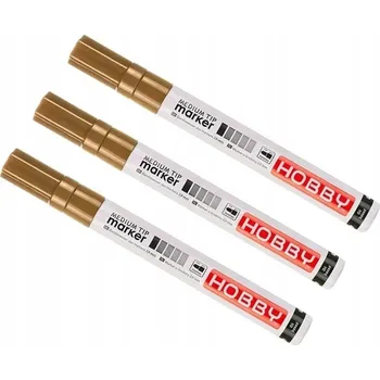 3x ZLATÝ OLEJOVÝ POPISOVAČ PRO RENOVACI PÍSMEN NA NÁHROBKU FIX BARVA OLEJOVÁ