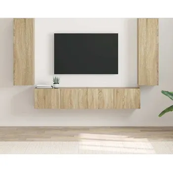 Obývací stěna vidaXL TV wall cabinet 2 pcs Sonoma 30 x 31 x 100 cm kompozitní dřevo [892314]