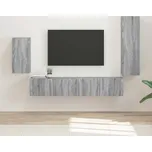 vidaXL Sestava TV skříněk Nástěnný 4 pcs Šedá Sonoma kompozitní dřevo [3409012]