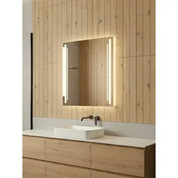 Zrcadlo Zrcadlo LED Susanna | 120x120 cm | Spínač na stěnu | 3 LED | Vyrobeno v PL