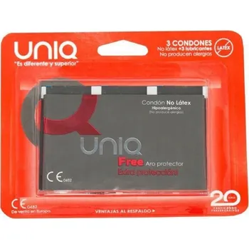 Uniq Free nelatexové kondomy s ochranným kroužkem 3 kusy