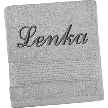 Ručník Pásek na froté ručník Bellatex s vyšitým jménem, šedý, 50x100 cm