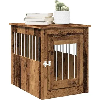 Bouda pro psa vidaXL Psí bouda a koncový stolek 55x75x65 cm kompozit [862175] Barva: Staré dřevo