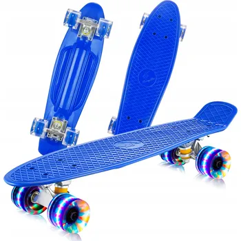 Skateboard SKATEBOARD PRO DĚTI ABEC-7 DO 100 KG FISCHKA DÁREK SVÍTÍCÍ KOLEČKA PENNYBOARD