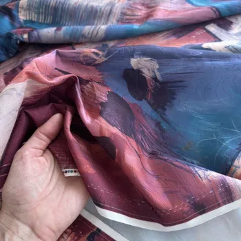 Pevný satén tisk a žakárový vzor, syntetická vlákna