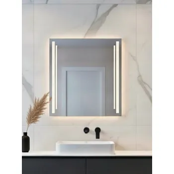 Zrcadlo Zrcadlo LED Susanna | 90x120 cm | Spínač na stěnu | 3 LED | Vyrobeno v PL