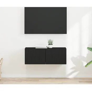 Obývací stěna vidaXL TV wall cabinet 2 pcs Černá 60 x 31 x 29.5 cm kompozitní dřevo [892172]