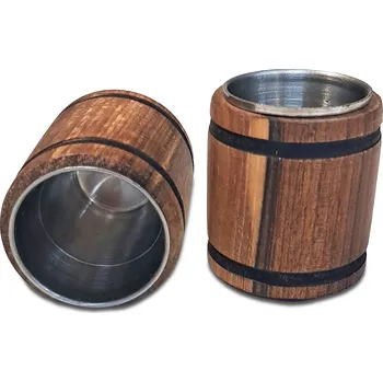 Sklenice SKLENICE NA VODKU Rustikální sud Dřevěný OŘECH PREMIUM