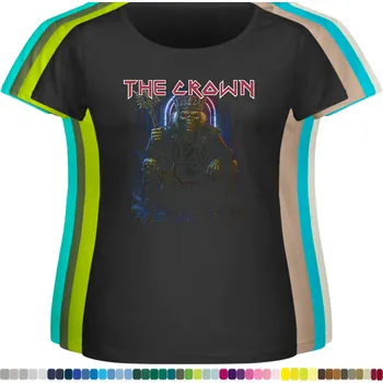 Dámské tričko damske-levne-bavlnene-tricko-digitalni-potisk-kral-kytara Barva: Black -černá, velikost: 7XL