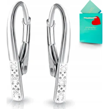 Náušnice Stříbrné náušnice s anglickým zapínáním, rhodiované, bílá zirkon, stříbro 925