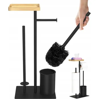 STOJAN NA TOALETNÍ PAPÍR Z NEREZOVÉ OCELI S POLIČKOU NAHOŘE A ODNÍMATE