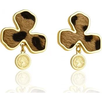 Módní doplněk Carla Dámské náušnice Overail hnědo-zlatá Univerzální