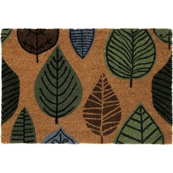 Kokosová rohožka před dveře 40x60 Couleur - motiv listů
