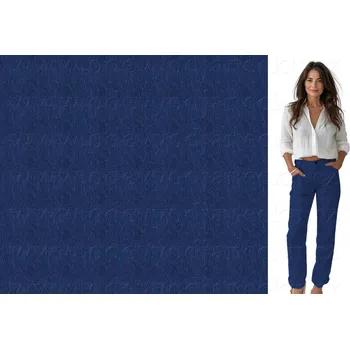 Teplákovina na kalhoty 280 g - Imitace modrý jeans