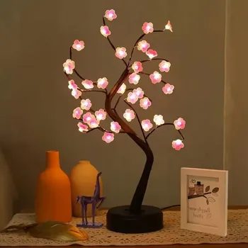 Lampička LED LAMPička Strom Květ slíva meruňka Ume BONSAJ DÁREK 45 cm