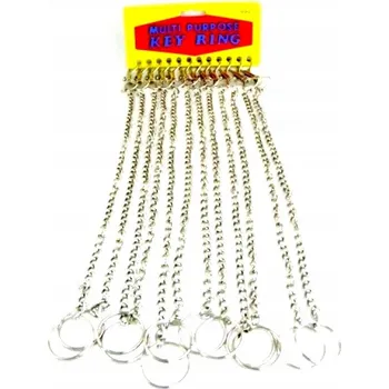 PŘÍVĚSEK NA KLÍČE NA KLÍČE ŘETĚZ S KROUŽKEM STŘÍBRNÝ 38,5 cm