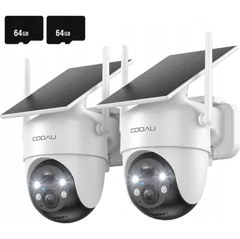 IP kamera 2X SOLÁRNÍ WIFI KAMERA 2K SMART VENKOVNÍ OTOČNÁ IP BEZDRÁTOVÁ S ALARMEM