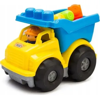 autíčko Autíčko se sadou kostek - žlutý sklápěč