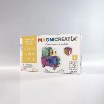 ostatní stavebnice Magnetické Stavebnice KOMPATIBILNÍ s LEGO a DUPLO, PASTELOVÉ, 16 dílků. MAGNICREATIX
