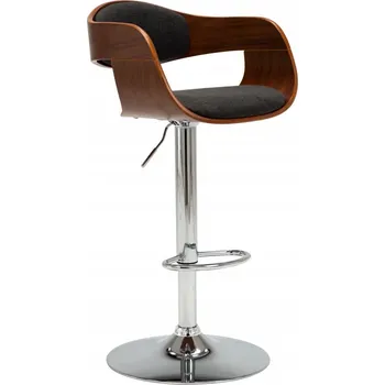 Barová židle Barová Židle Barová Židle Nastavitelná, Čalouněná Šedo-Hnědá, 49,5x50,5x(87-108)cm