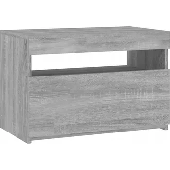 Televizní stolek TV stolek s LED RGB osvětlením, Šedý dub Sonoma, 60x35x40 cm