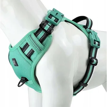 Postroj pro psa Postroj pro psa hrudní protiskluzový reflexní nastavitelný tyrkysový L