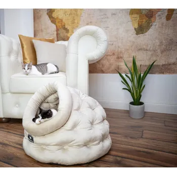 Obraz Budka pro kočky GetandLove béžová velvet L, možnost praní