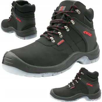 Pracovní obuv PRACOVNÍ KOTNÍKOVÁ OBUV s ocelovou špičkou a planžetou proti propíchnutí, bezpečnostní třída S3, černá, velikost 42