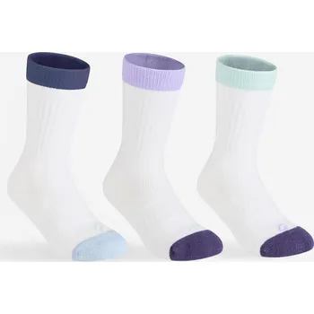 Pánské ponožky DECATHLON Dětské vysoké tenisové ponožky RS500 3 páry 31/34 BÍLÁ|FIALOVÁ|MODRÁ|ZELENÁ