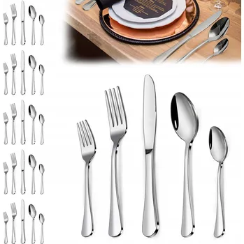 Příbor SADA OCELOVÝCH PŘÍBORŮ JÍDELNÍ SERVIS PŘÍBORY OCEL NEREZ. PRO 6 OSOB 30 ks
