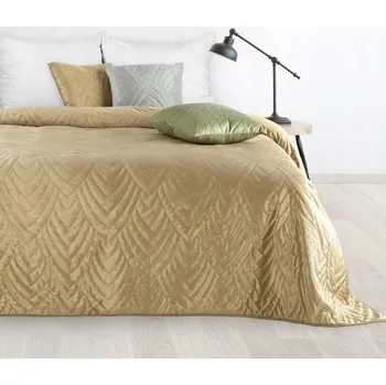 Přehoz na lůžko Přehoz na postel Eurofirany velur 220 cm x 240 cm béžový