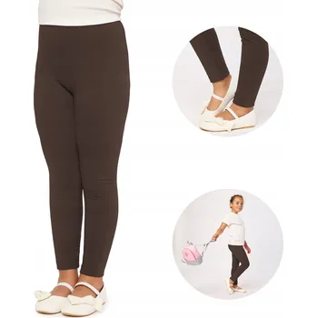 Dívčí bavlna legíny dlouhé MS10-225 Hnědé 158