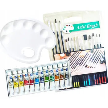 Výtvarná sada MALÍŘSKÁ SADA 12 Ks + ŠTĚTCE 15 ks + PALETA