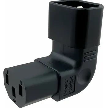 Napájecí kabel PremiumCord Adaptér vertikálně úhlový IEC C13 female na IEC C14 male, napětí 230V, max.proud 10A kpsr-07